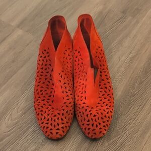 Arche Leather Red Cutout Flats
